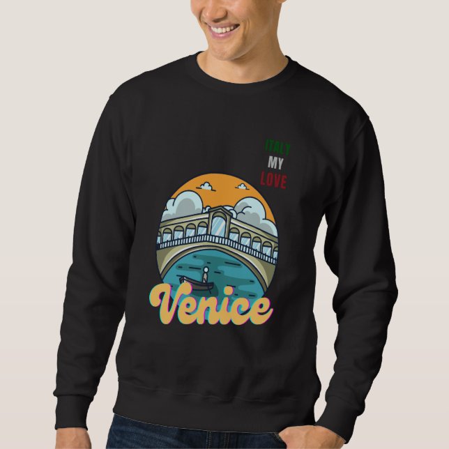 Moletom Venice Italy My Love Green White Red Italy Flag Me (Frente)