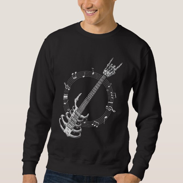 Moletom Ventilador de rock do Skeleton Guitar Lover (Frente)