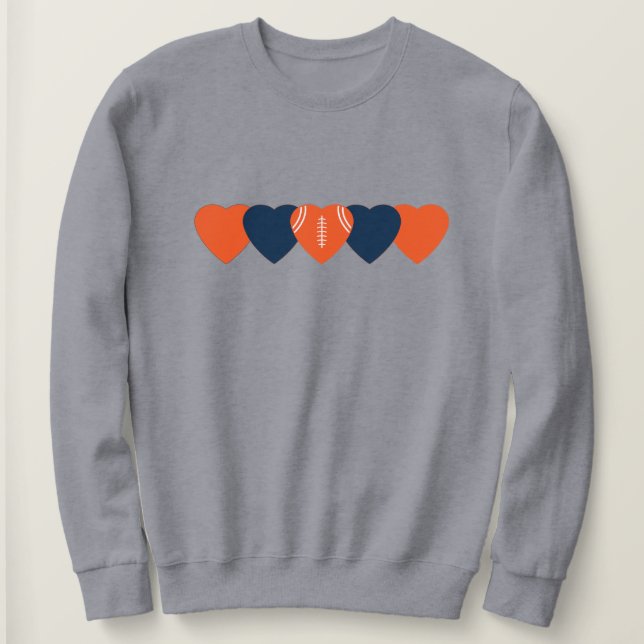 Moletom Ventoinha de Denver Coração Futebol Escuro (Frente do Design)
