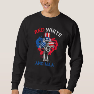 Moletom Vermelho Branco E Maa Bode Patriótico Bandeira Dos