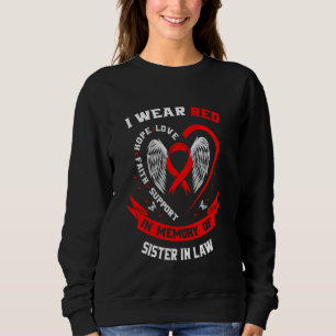 Moletom Vermelho em Memória da Cunhada Conscientização sob