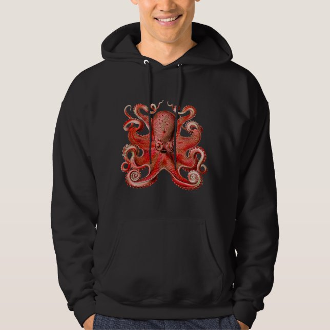 Moletom Vermelho Octopus Haeckel (Frente)