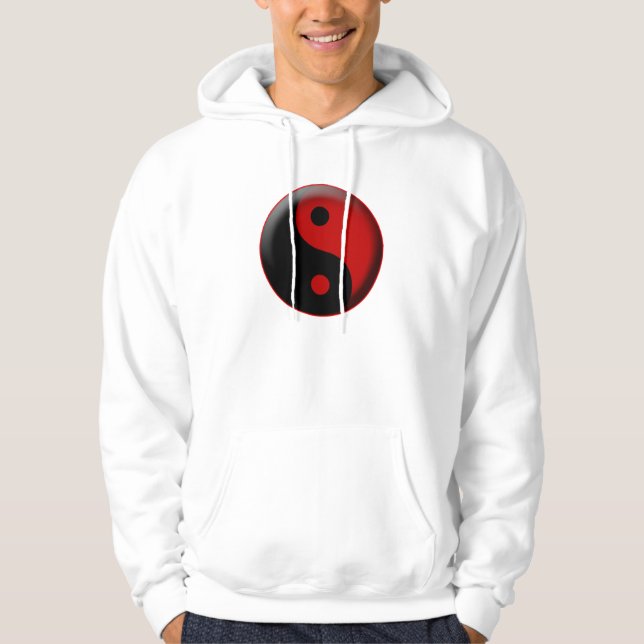 Moletom VERMELHO PRETO 3D de YIN YANG (Frente)