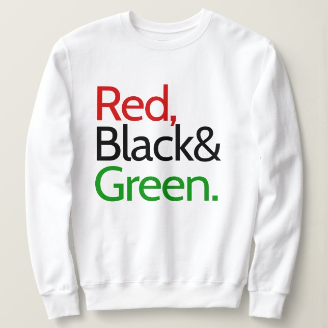 Moletom Vermelho, Preto e Verde-Americano Africano (Frente do Design)