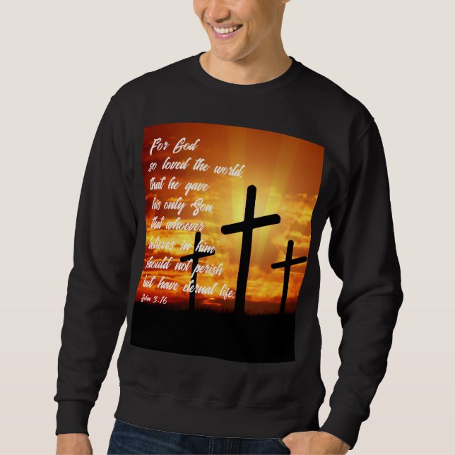 MOLETOM VERSÍCULO BÍBLICO MODERNO JOÃO 3:16 PRESENÇA CRIST (Frente)