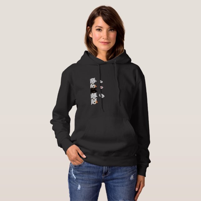 Moletom Vertical Cats – Minimal Preto e Branco (Frente Completa)