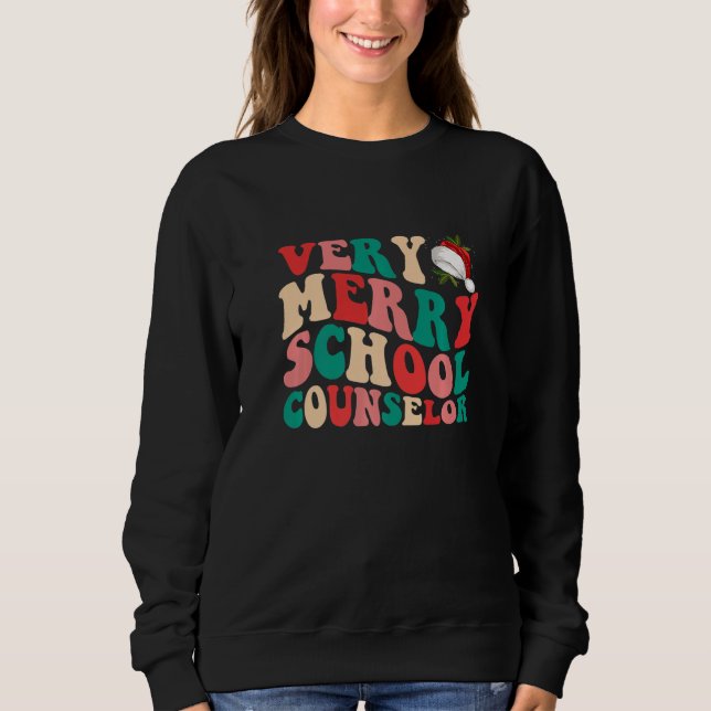 Moletom Very Merry School Counselor Elf Christmas School P (Frente)