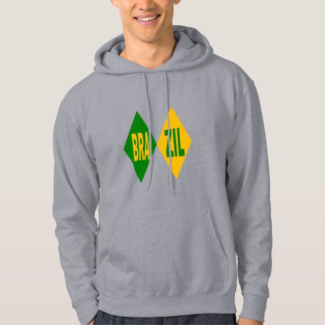 Moletom Veste à capuche grise homme  BRAZIL (Frente)