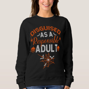 Moletom Vestido como Dia de as Bruxas engraçado Adulto Res