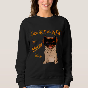 Moletom Vestido de Dia das Bruxas Cãozinho Tshirt Engraçad
