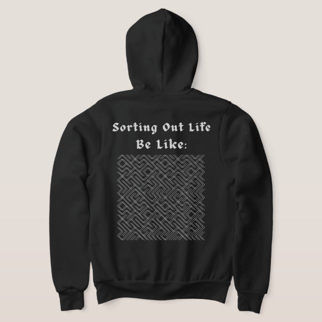 Moletom Vestindo a Vida como uma Rua de Moda Gótica Labirí (Postura das costas)