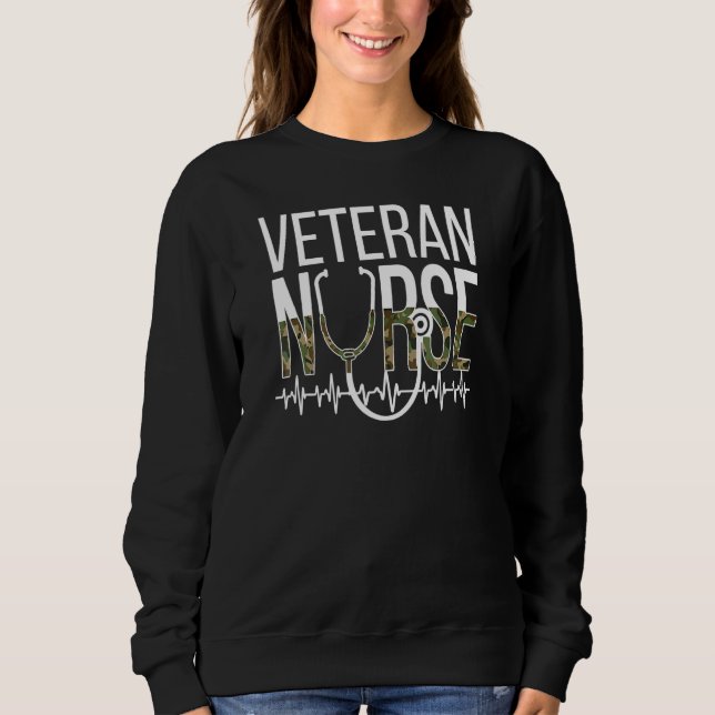 Moletom Veteran Nursing Heartbeat Veteran Nurse 1 (Frente)