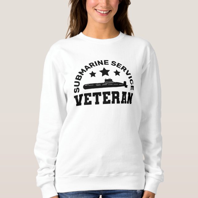 Moletom Veterano do Serviço de Submarino - Desenho Militar (Frente)