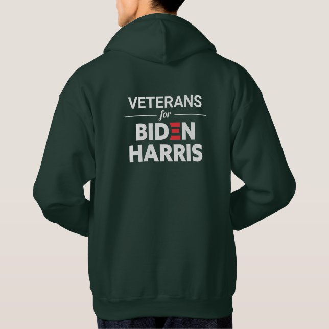 Moletom Veteranos para Biden Harris Texto Personalizado Ve (Verso)