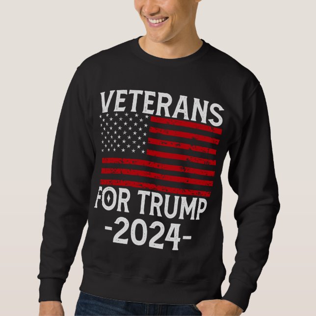 Moletom Veteranos para Trump 2024 Pro Trump (Frente)