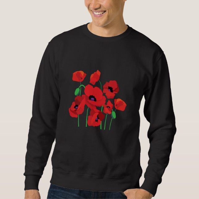 Moletom Veterans Day Red Poppy Poppies floral graphic  1 (Frente)