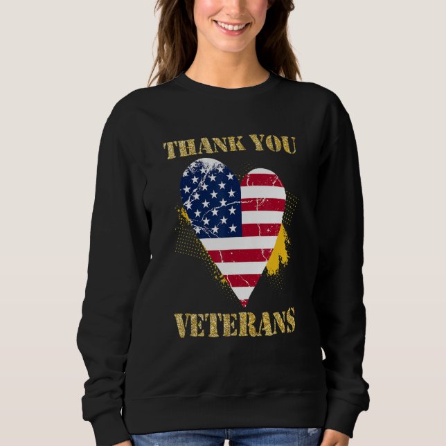 Moletom Veterans Day with American flag for Men Dad Women  (Frente)
