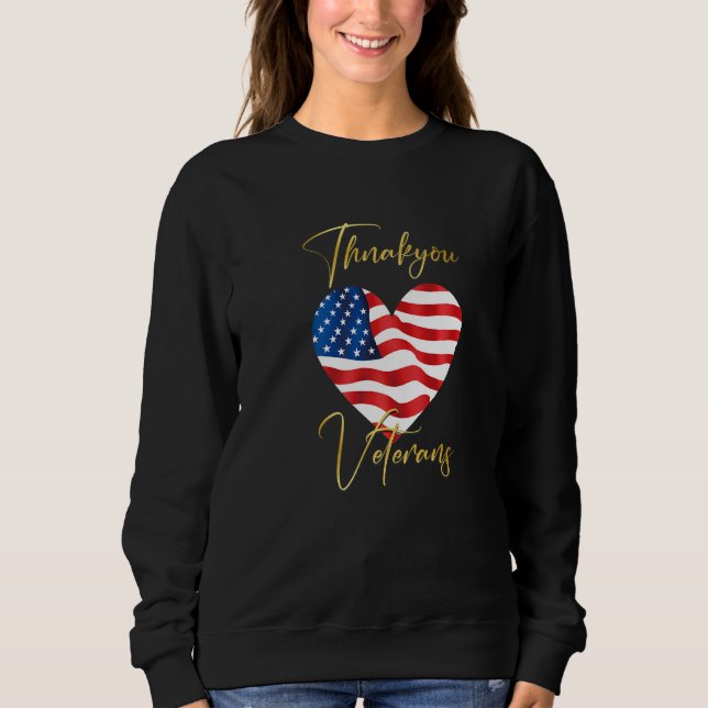 Moletom Veterans Day with American flag for Men Dad Women  (Frente)