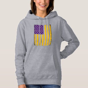 Moletom Vetor de bandeira americana roxa e dourada desgast