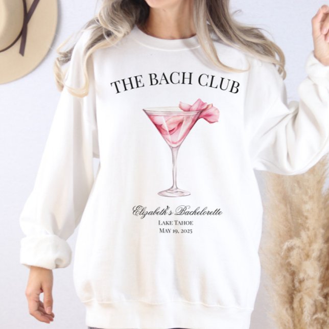Moletom Viagem da Bach Club Pink Cocktail Bachelorette Gir (The Bach Club Sweatshirt Pink Cocktail)