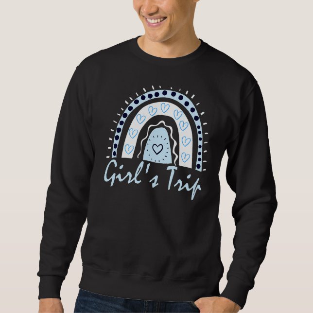 Moletom Viagem de Menina Correspondente a Azul Boho Arco-Í (Frente)