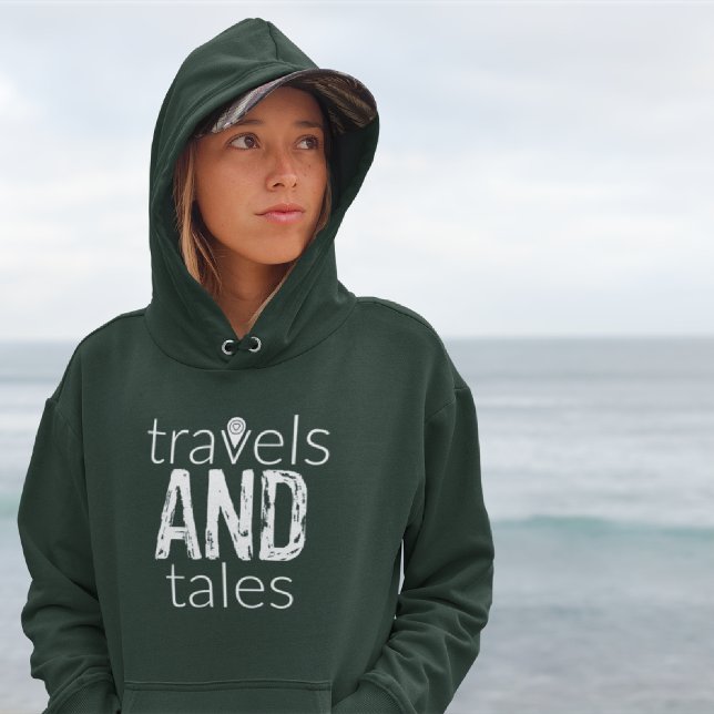 Moletom Viagens e Tales [logotipo branco] Hoodie, feminino (Criador carregado)