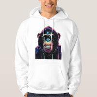 Vibe Neon – Chimpanzé Estiloso com Capuz e Óculos