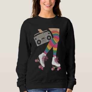 Moletom Vibes de Patinação de Rolo Retrô - Patinadora Rosa