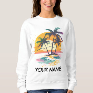 Moletom Víblias Tropicais Sunset - Palm Trees & Beach Desi