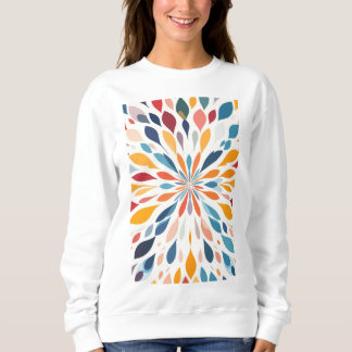 Moletom Vibrant Abstract Floral Burst Pattern 