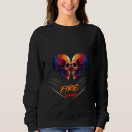 Moletom Vibrant Blue and Orange Twin Skulls Graphic