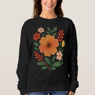 Moletom Vibrant Boho Floral Buquê Sweatshirt feminina