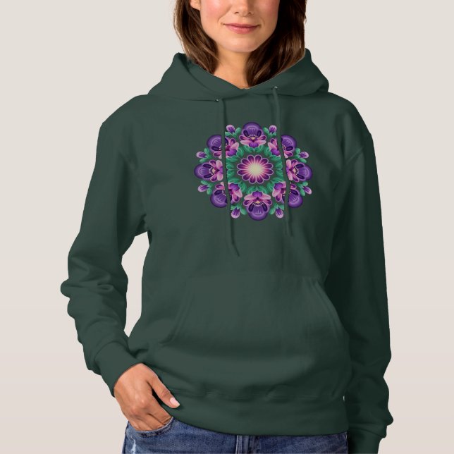 Moletom Vibrant Floral Mandala Art (Frente)