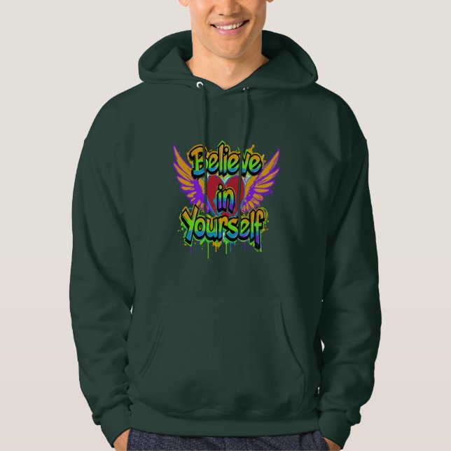 Moletom Vibrant Graffiti Believe in Yourself Hoodie -  (Frente)