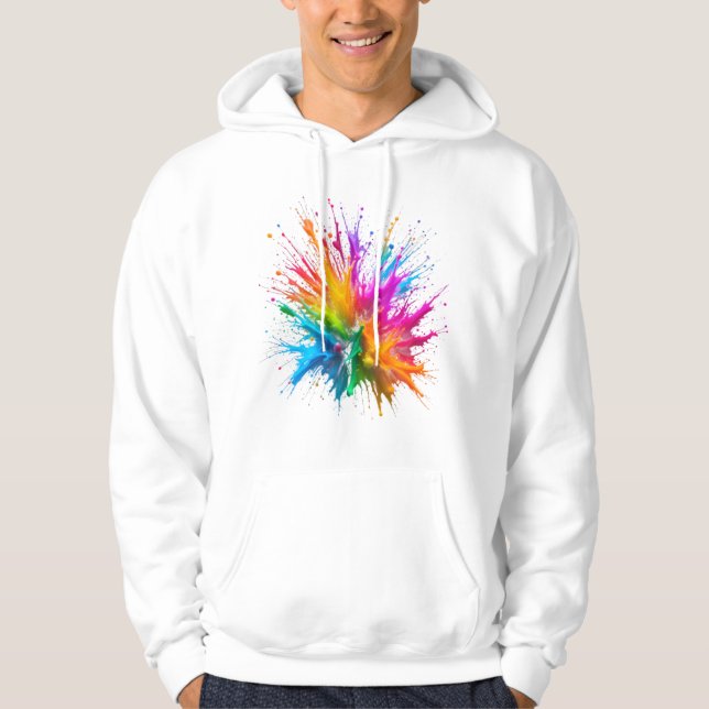 Moletom Vibrant Rainbow Paint Splatter Explosion (Frente)