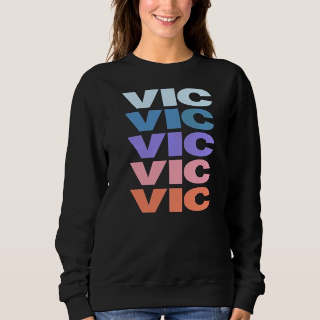 Moletom Vic do Design de texto Repetido Moderno (Frente)