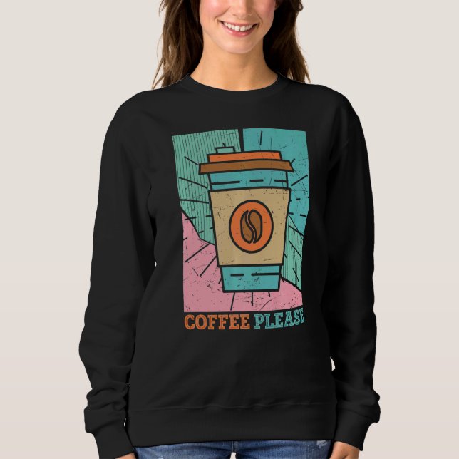 Moletom Viciado em café com café retrô, viciado em café (Frente)