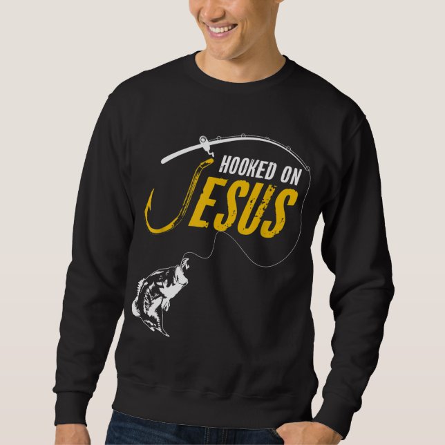 Moletom Viciado em Jesus Engraçado Pesca Cristã (Frente)