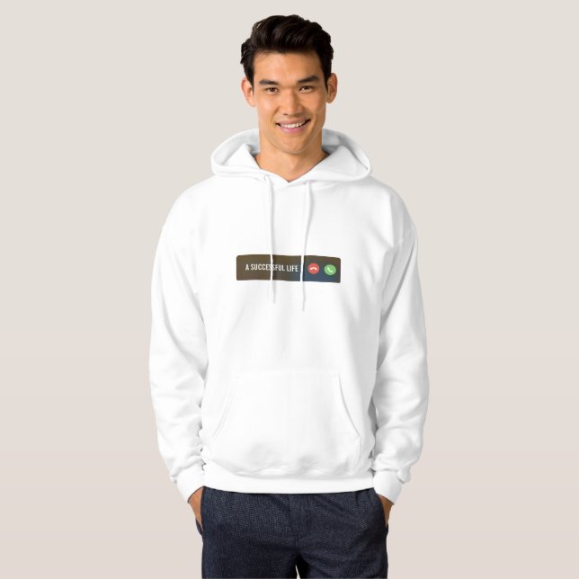 Moletom Vida bem-sucedida chamando Hoodie Motivacional (Frente Completa)