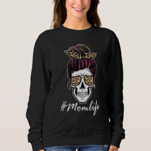 Moletom Vida de Mãe Caveira de Leopardo Feminina Coque Des