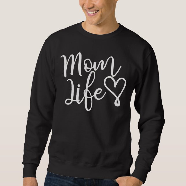 Moletom Vida de Mãe em Letra Branca Chic Coração (Frente)
