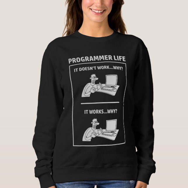 Moletom Vida de Programador Programador Ciência da Computa (Frente)