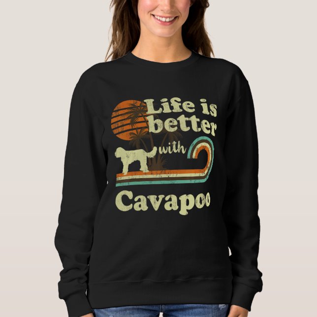 Moletom Vida Melhor Cavapoo Cachorro Cachorro Pai (Frente)