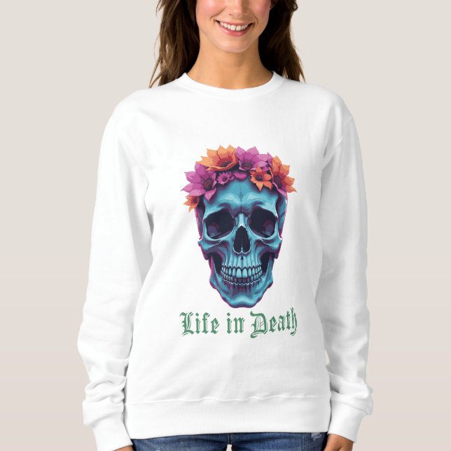 Moletom Vida na Morte, Bloom em Azul (Frente)