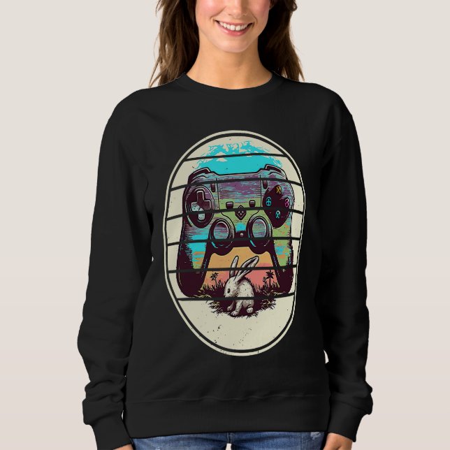 Moletom Video Game Easter Bunny Gaming Controller Gamer Bo (Frente)
