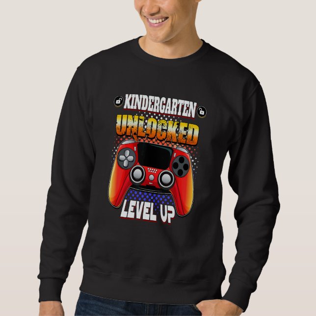 Moletom Video Gamer Back To School   Kindergarten Unlocked (Frente)