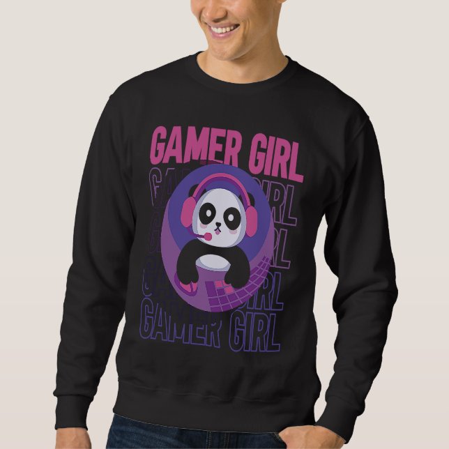 Moletom Video Gamer Panda Video Gaming Girls Gamer Girl (Frente)