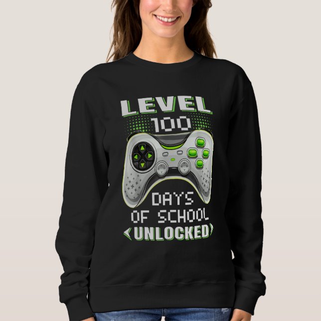 Moletom Video Gamer Student 100th Day Teacher 100 Days of  (Frente)