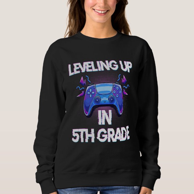 Moletom Video Gaming   for students Leveling up in Fifth G (Frente)