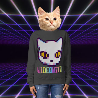 MOLETOM VIDEO KITTY CAT PIXEL ART SWEATSHIRT